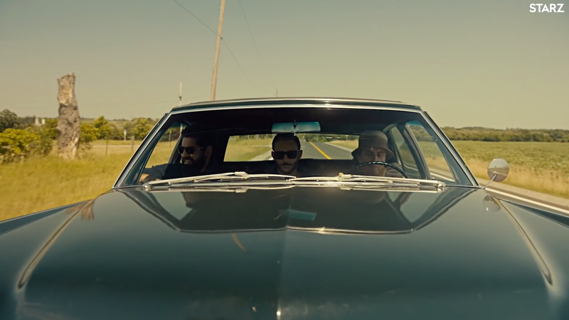 The Jinn, Salim, and Wednesday driving through America.